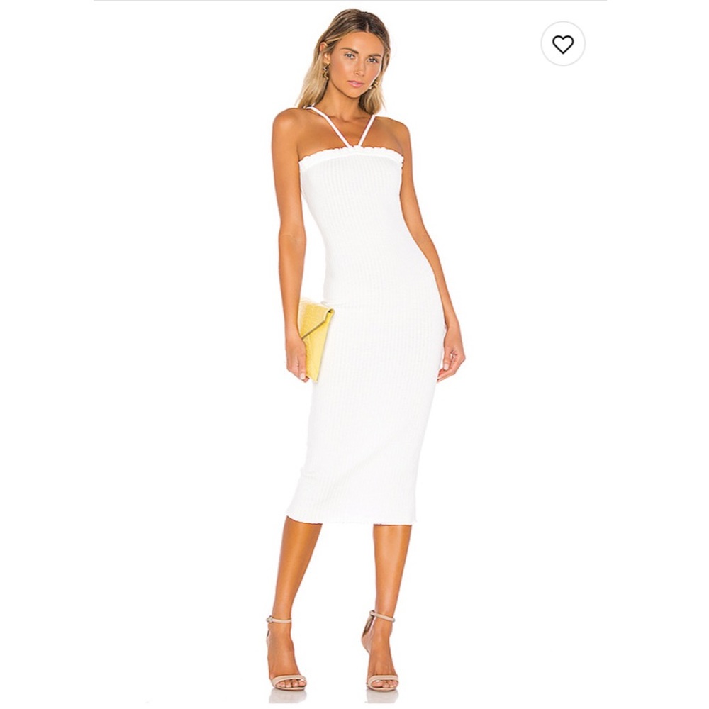 Privacy Please White Midi Dress